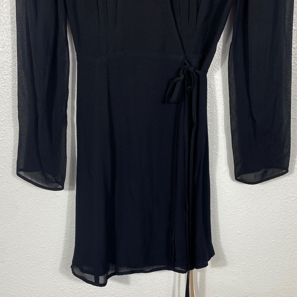Reformation Black Long Sleeve Dress Size XS 100% Viscose - Picture 6 of 16